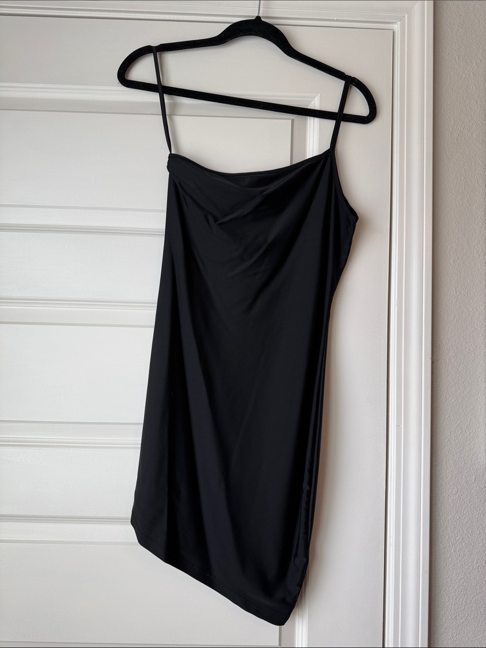Black Slip Dress with Cowl Neck - Unbranded